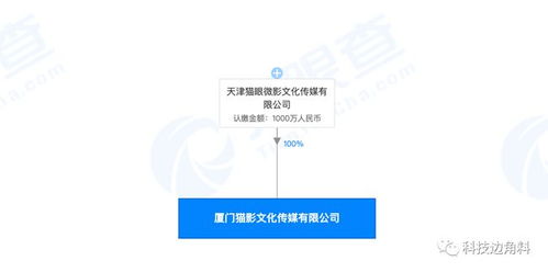 貓眼在廈門成立貓影傳媒公司，注冊資本1000萬元，布局網絡技術服務領域
